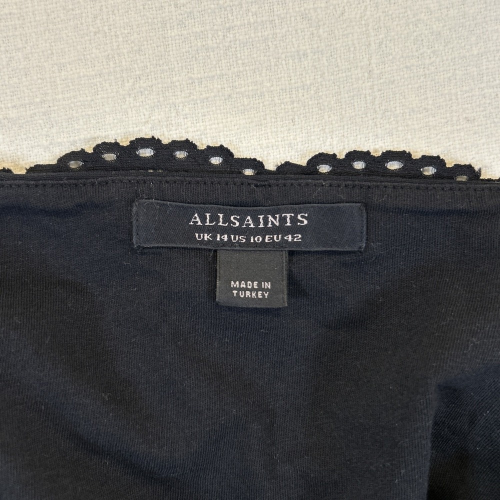 AllSaints Women Charlie Lace Bodysuit Black Lace Sleeveless 10 - Picture 9 of 15